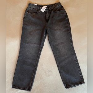 NWT Good American 90’s High Rise Crop Straight Jeans Black Size 14